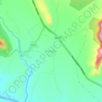 Topografische Karte Nasrapur, Höhe, Relief