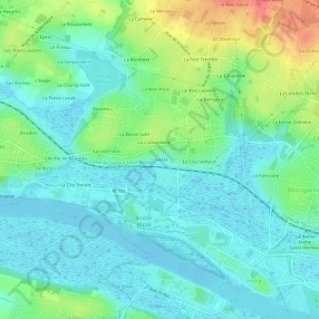 Topografische Karte L'Islette, Höhe, Relief