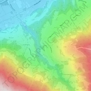Topografische Karte Hög, Höhe, Relief