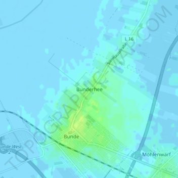 Topografische Karte Bunderhee, Höhe, Relief