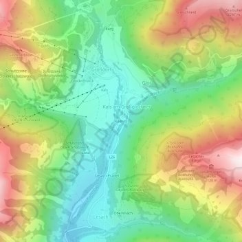 Topografische Karte Ködnitz, Höhe, Relief
