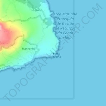 Topografische Karte Farol Ponta da Ilha, Höhe, Relief