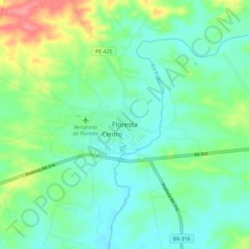 Topografische Karte Floresta, Höhe, Relief