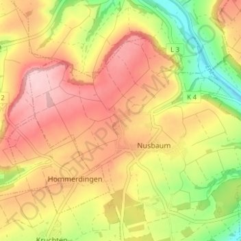 Topografische Karte Freilingen, Höhe, Relief
