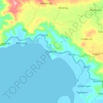 Topografische Karte Paranas, Höhe, Relief