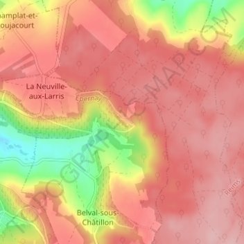 Topografische Karte Paradis, Höhe, Relief