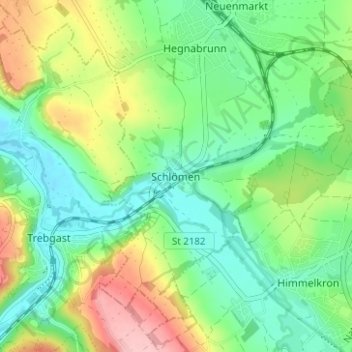 Topografische Karte Schlömen, Höhe, Relief