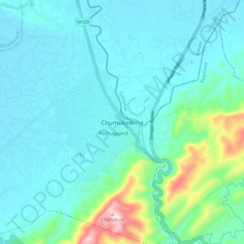 Topografische Karte Chumukedima, Höhe, Relief