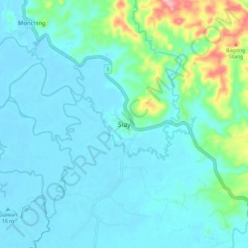Topografische Karte Siay, Höhe, Relief