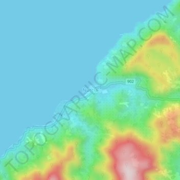 Topografische Karte Nurcia, Höhe, Relief