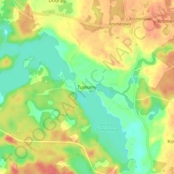 Topografische Karte Daumen, Höhe, Relief
