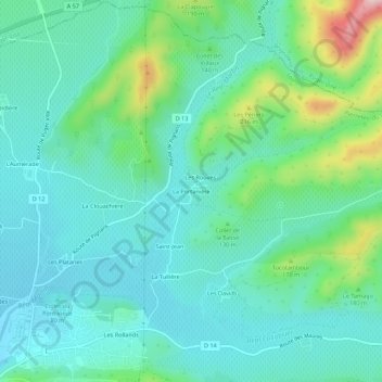 Topografische Karte La Portanière, Höhe, Relief