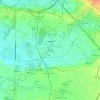 Topografische Karte Le Bas Mairé, Höhe, Relief