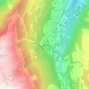 Topografische Karte Spina, Höhe, Relief