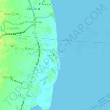 Topografische Karte San Antonio, Höhe, Relief