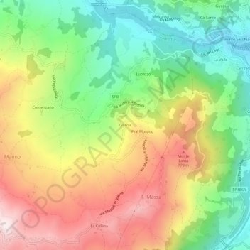 Topografische Karte Cisana, Höhe, Relief