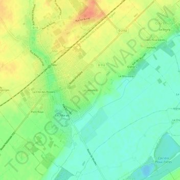 Topografische Karte Les Venelles, Höhe, Relief