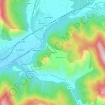 Topografische Karte La Vilette, Höhe, Relief