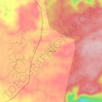 Topografische Karte Caldong, Höhe, Relief