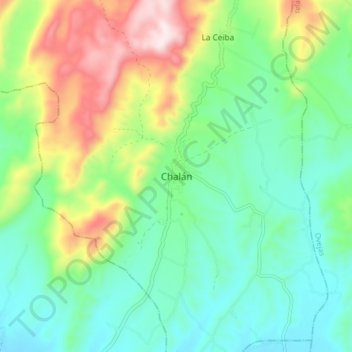 Topografische Karte Chalán, Höhe, Relief