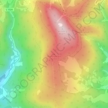 Topografische Karte Mommelstein, Höhe, Relief