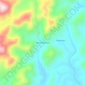 Topografische Karte Nova Esperança, Höhe, Relief