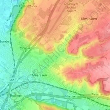Topografische Karte Humhoven, Höhe, Relief
