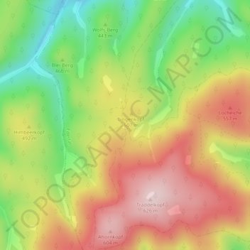 Topografische Karte Elisabether Platz, Höhe, Relief