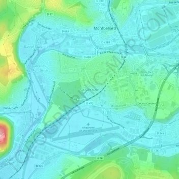 Topografische Karte Sur Saint-Aubin, Höhe, Relief
