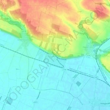 Topografische Karte Königsbrunn am Wagram, Höhe, Relief