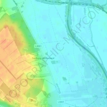 Topografische Karte Lange Lüsse, Höhe, Relief