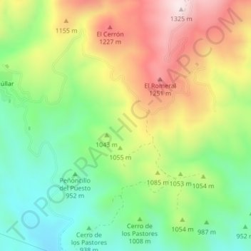 Topografische Karte Pierdras del Carpintero, Höhe, Relief