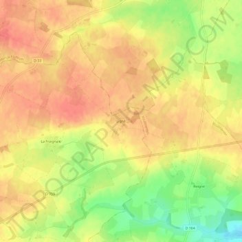 Topografische Karte Ligné, Höhe, Relief