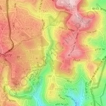 Topografische Karte Getsemani, Höhe, Relief