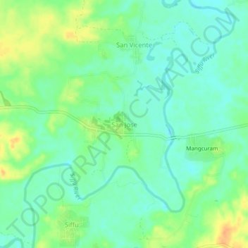 Topografische Karte San Jose, Höhe, Relief