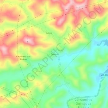 Topografische Karte Padres, Höhe, Relief