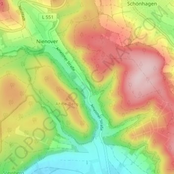 Topografische Karte Polier, Höhe, Relief