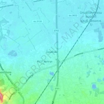 Topografische Karte Don Hua Lo, Höhe, Relief