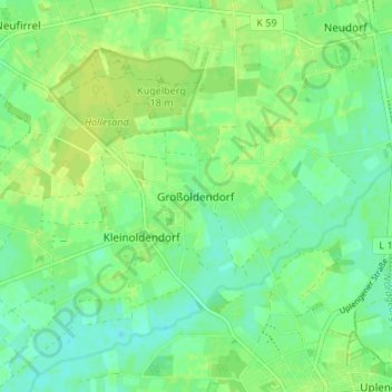 Topografische Karte Großoldendorf, Höhe, Relief