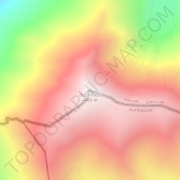 Topografische Karte Bazardüzü, Höhe, Relief