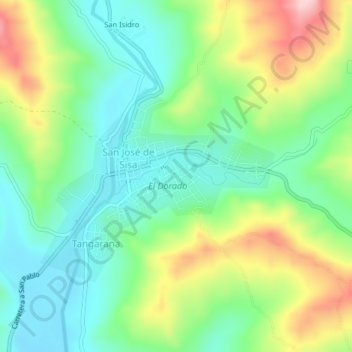 Topografische Karte Banda de Pishuaya, Höhe, Relief