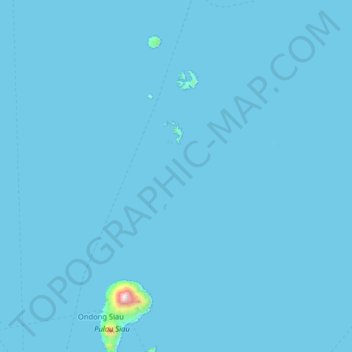 Topografische Karte Kepulauan Sangihe, Höhe, Relief