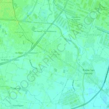 Topografische Karte Roncaglia, Höhe, Relief