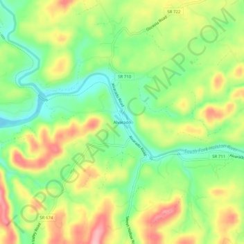 Topografische Karte Alvarado, Höhe, Relief