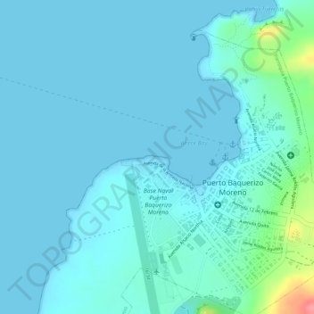 Topografische Karte Punta Chacabuco, Höhe, Relief