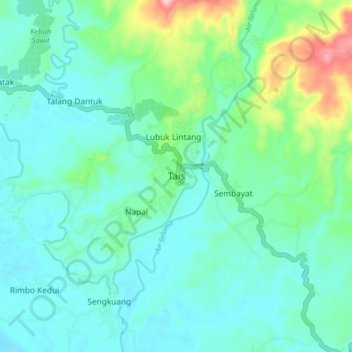 Topografische Karte Tais, Höhe, Relief