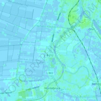 Topografische Karte Wehrder, Höhe, Relief