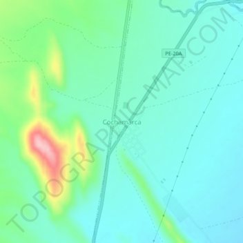 Topografische Karte Cochamarca, Höhe, Relief
