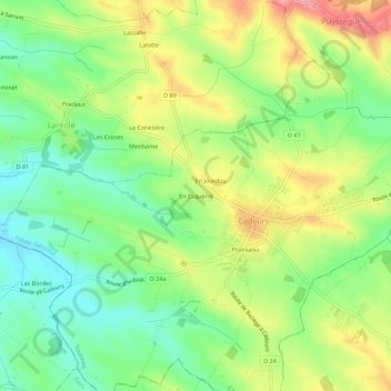 Topografische Karte En Esquerre, Höhe, Relief