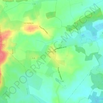 Topografische Karte Beaurenard, Höhe, Relief